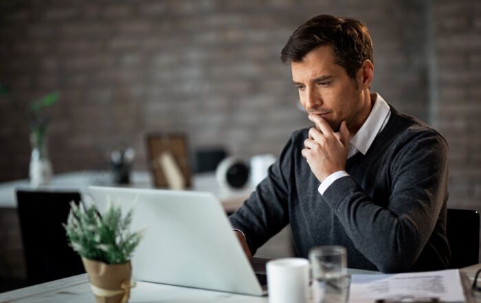 Business owner thinking